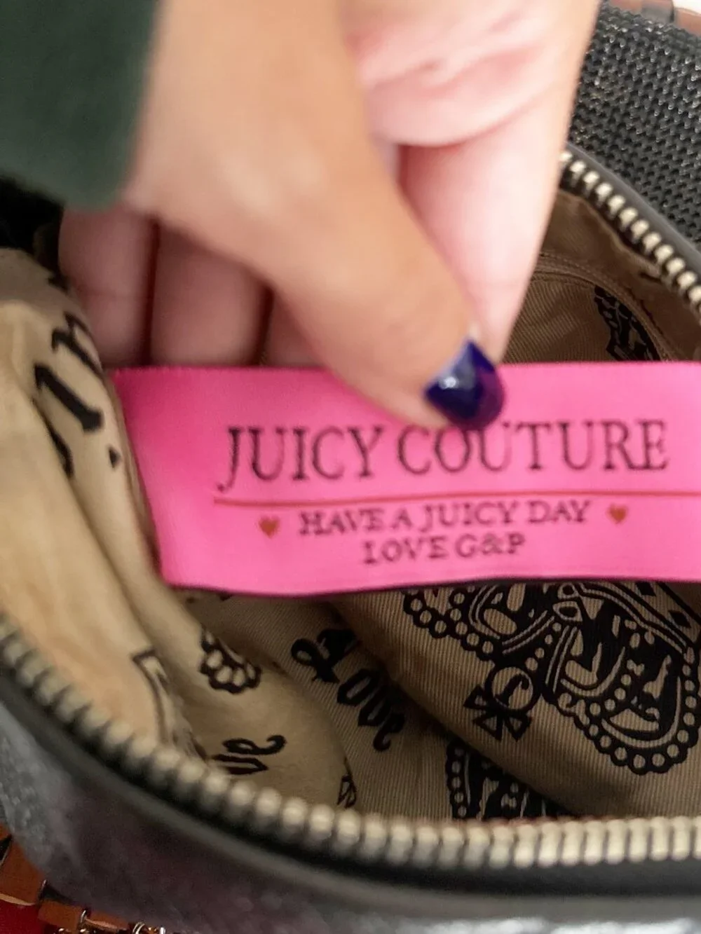 Vintage Y2K Juicy Couture Genuine Leather Black Shoulder Bag